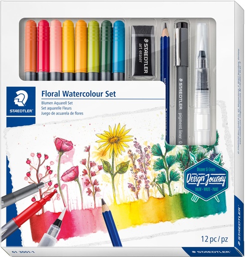 [TIM-6130011] Aquarelset Staedtler Floral Watercolour Set assorti (12)