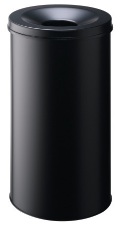 Afvalbak Durable Safe metaal rond 60L met vlamdover zwart