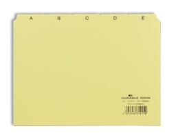 [DUR-365004] Tabkaarten Durable PP A5 indeling 5/5 A-Z bedrukte tabs geel