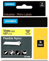 [DYM-18490] Dymo Rhino tape flex nylon 12mmx3,5m zwart/geel (18756)