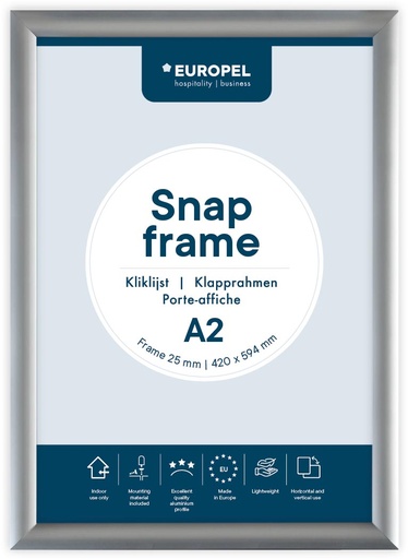 [TIM-355004] Kliklijst Europel A2 rand 25mm zilver