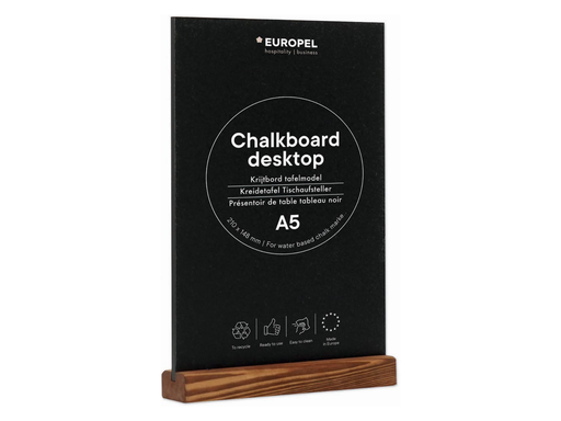 [TIM-356272] Krijtbord Europel A5 houten voet