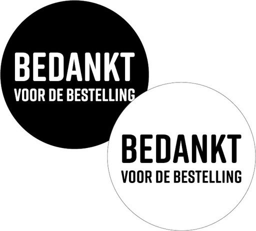 [TIM-014687] Etiketten KP "Bedankt voor de bestelling!" Ø40mm 2 varianten (250)