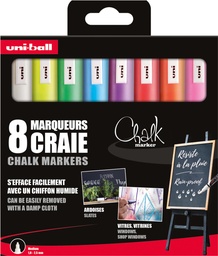 [TIM-PWE5M8M] Krijtmarker Uni-ball ronde punt 1,8-2,5mm assorti (8)