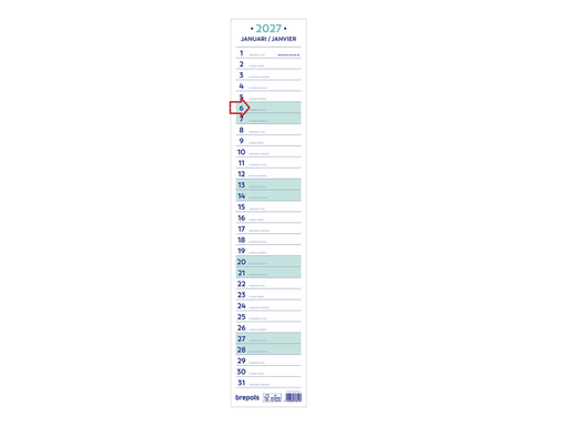 [AGE-8559900] Maand lintkalender Brepols 2027