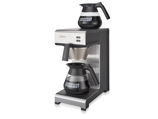 [TIM-8010020] Filterkoffieapparaat Bravilor Bonamat Mondo met 2 glazen koffiekannen zilver