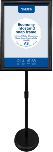 [TIM-355048] Vloerstandaard Europel Economy A3 rand 25mm zwart