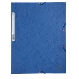 [EXA-55502E] Elastomap Exacompta karton met 3 kleppen A4 blauw