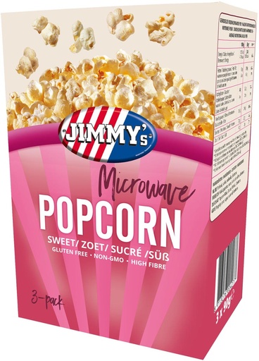 [TIM-37078] Popcorn Jimmy's Popcorn Microwave zoet doos van 3x90g