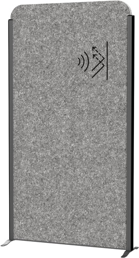 [TIM-9701089] Akoestische scheidingswand MAULcocoon 180x100cm donkergrijs en frame antraciet met voet