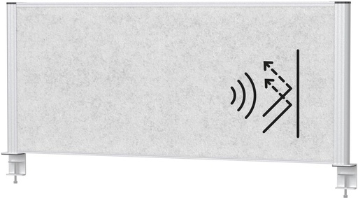 [TIM-9752295] Akoestisch bureauscherm MAULconnecto 120x50cm lichtgrijs frame zilver