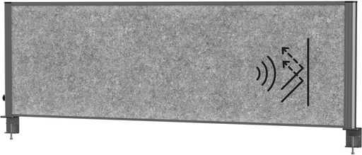 [TIM-9761689] Akoestisch bureauscherm MAULconnecto Uplight 160x50cm donkergrijs frame antraciet met LED-module