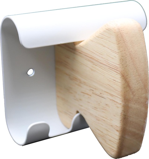 [TIM-4177894] Muurkapstok Unilux Aurora staal en hout beuk 1 haak wit