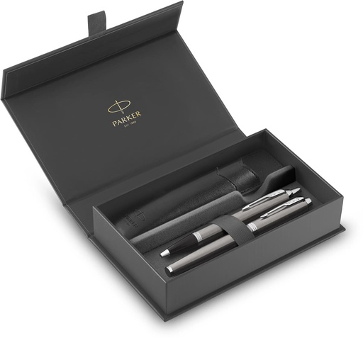 [TIM-2214458] Set vulpen en balpen Parker IM in giftbox en etui zilver