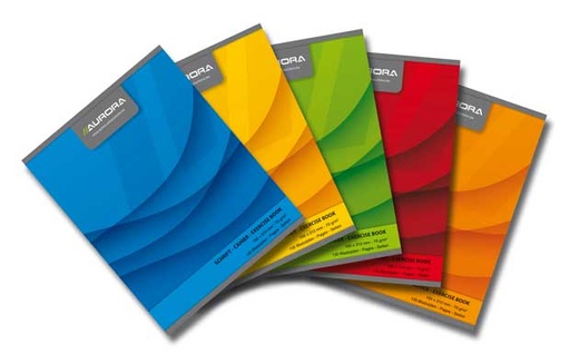 [KAN-160LQ5] Schrift Aurora Writing 70 karton A5 16,5x21cm 120blz met kantlijn geruit 5mm assorti