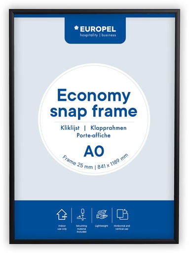 [TIM-355064] Kliklijst Europel Economy A0 lijst 25mm zwart