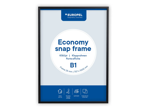 [TIM-355068] Kliklijst Europel Economy B1 707x1000mm lijst 25mm zwart