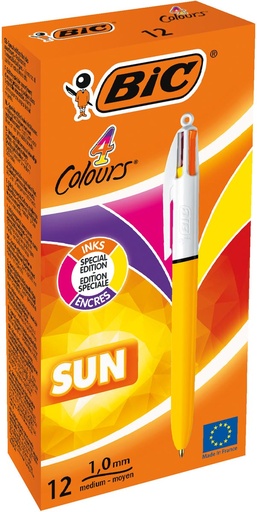 [TIM-949897] Balpen Bic 4 Colours Shine Sun geel