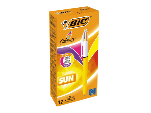 [TIM-949897] Balpen Bic 4 Colours Shine Sun geel