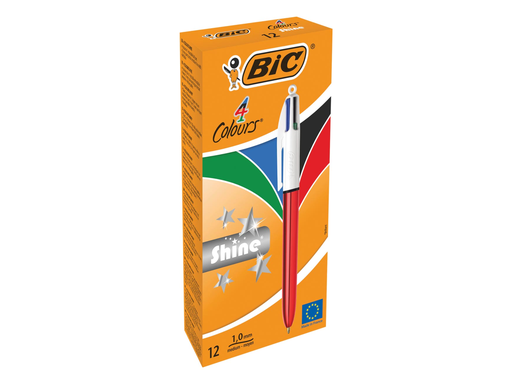 [TIM-964773] Balpen Bic 4 Colours Shine rood