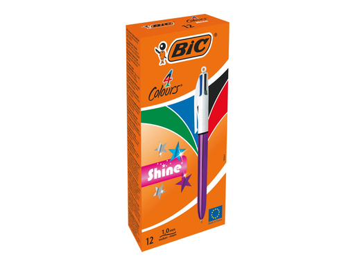 [TIM-982876] Balpen Bic 4 Colours Shine paars
