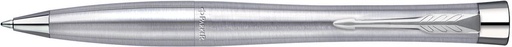 [TIM-2143641] Balpen Parker Urban Twist blauwe inkt medium punt giftbox CT Metro Metallic zilver