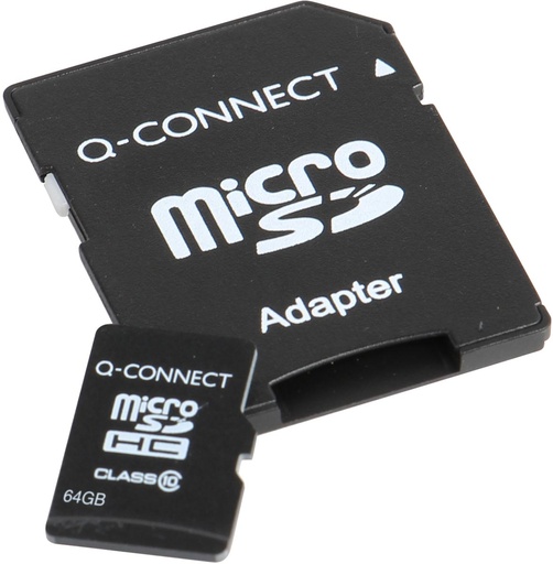 [TIM-KF16128] Geheugenkaart microSD Q-Connect 64 GB met SD-adaptor