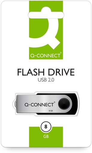 [TIM-KF41512] USB-stick 2.0 Q-Connect 8 GB zwart-zilver