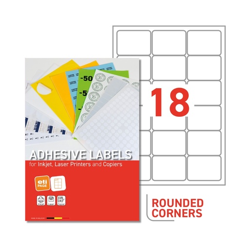 [ETI-38800052] Etiketten Scotchmark 3M 7880 permanent 18 etik/blad 65x46mm wit (50)