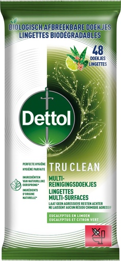 [TIM-3228789] Reiningsdoekjes Dettol TruClean eucalyptus en limoen (48)