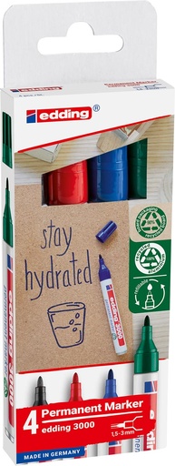 [TIM-4300042] Permanent marker Edding 3000 assorti (4)