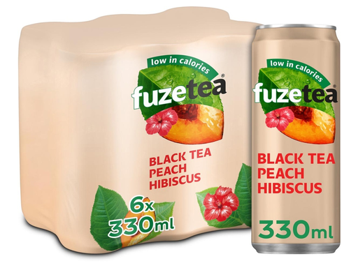 [TIM-54032] Frisdrank Fuze Tea perzik hibiscus blik 33cl (24)