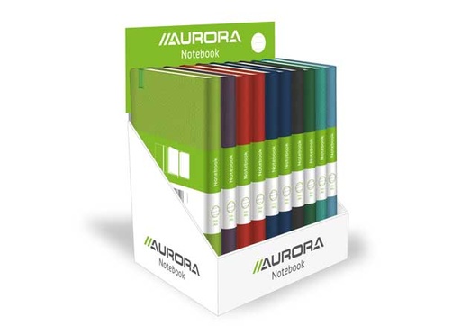 [KAN-2296VAT] Notitieboek Aurora Python kunstleer 140x215mm 192blz gelijnd met elastiek assorti