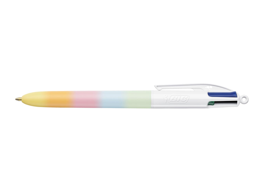 [TIM-528019] Balpen Bic 4 Colours Rainbow sweet medium punt pastel assorti