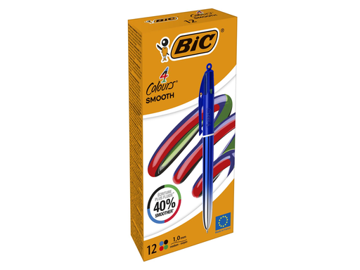 [TIM-524091] Balpen BIC 4 Colours Smooth Gradiant medium punt blauw