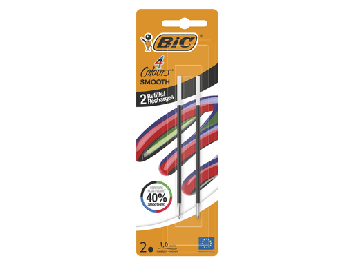 [TIM-524102] Balpenvulling BIC 4 Colours Smooth zwarte inkt medium punt (2)