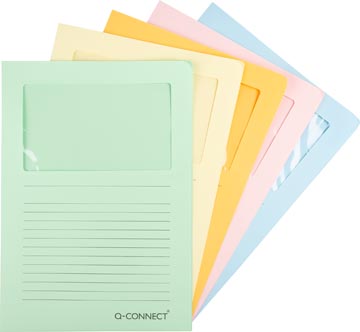 [TIM-KF19148] L-map Q-Connect met venster A4 120gr assorti pastel (100)