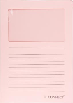 [TIM-KF19145] L-map Q-Connect met venster A4 120gr lichtroze (100)