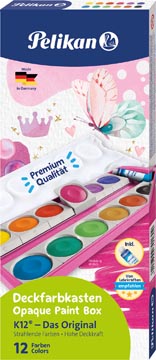 [TIM-3008270] Verfdoos Pelikan 735/K12 doos glitter roze 12 napjes