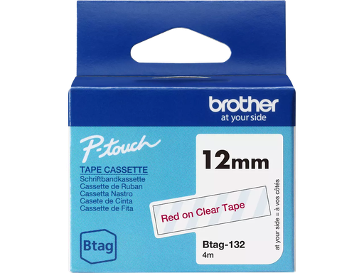 [PTO-BTAG133] Tape Brother P-Touch BTAG-133 12mm blauw op transparant 
