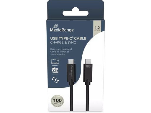 [ITA-MRCS214] Oplaadkabel MediaRange 1,2m TYPE-C zwart