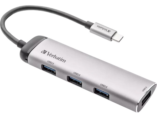 [ITA-49147] USB-Hub multiport Verbatim USB-C 4xUSB 3.2 GEN1 Typ A zilver