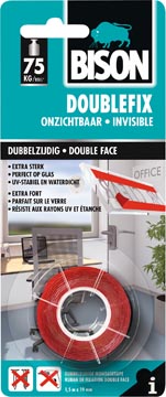 [TIM-6311830] Dubbelzijdige plakband Bison 19mmx1,5m transparant