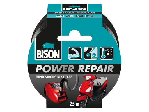 [TIM-6311863] Plakband Bison Power Repair 48mmx25m zwart