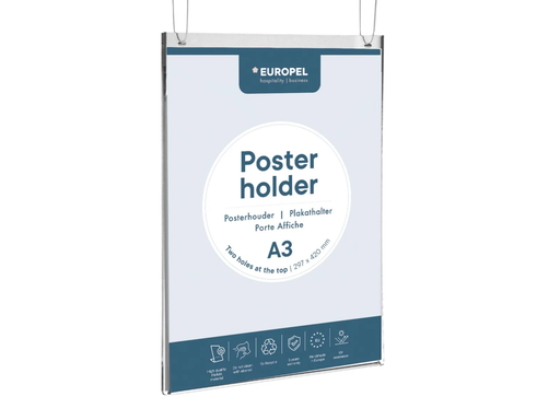 [TIM-350008] Folderhouder ophangbaar Europel A3 staand transparant