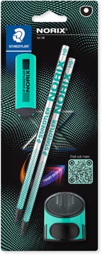 [TIM-SBK23] Grafietpotlood Staedtler Norix met slijper en gom groen (2)