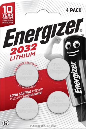 [TIM-450361] Knoopcelbatterij Energizer lithium CR2032 (4)