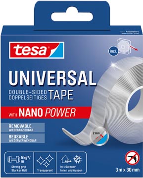 [TIM-55810] Dubbelzijdig plakband Tesa Nano Power 30mmx3m transparant