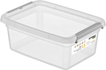 [TIM-821211] Opbergdoos Donau Home 1,5L transparant