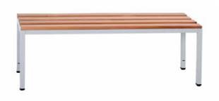 [MUB-ZITBANK02] Zitbank grijs met latten beuk 120(b)x40(d)x40(h)cm